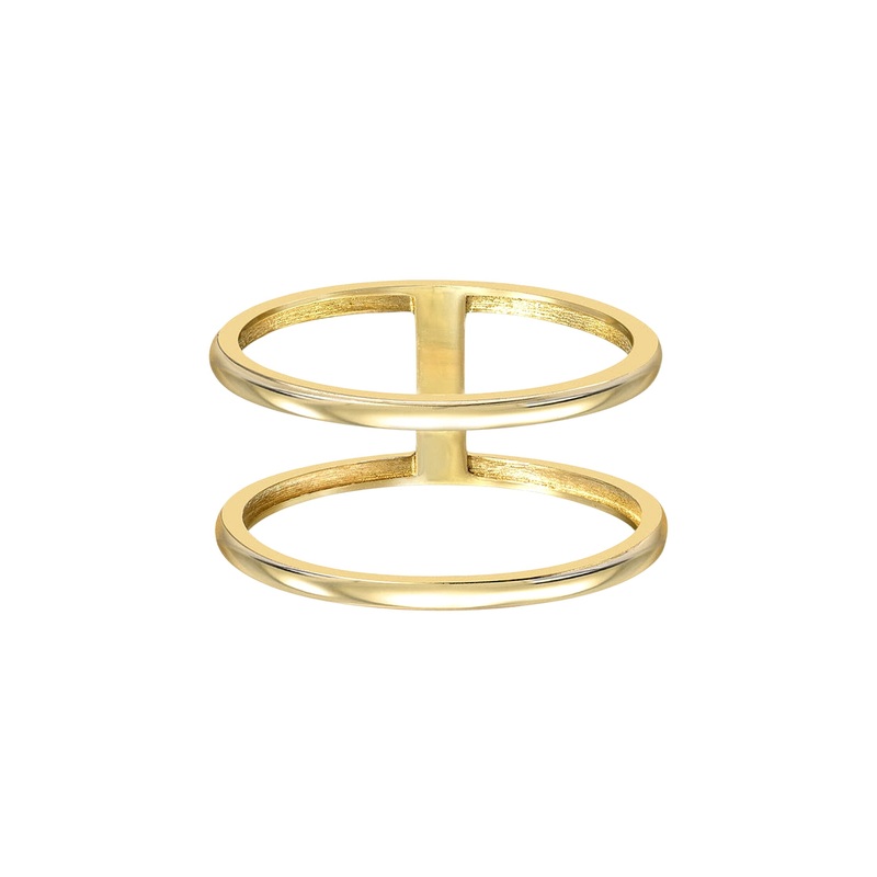 14k Gold Double Band Ring 14K Yellow Gold 6