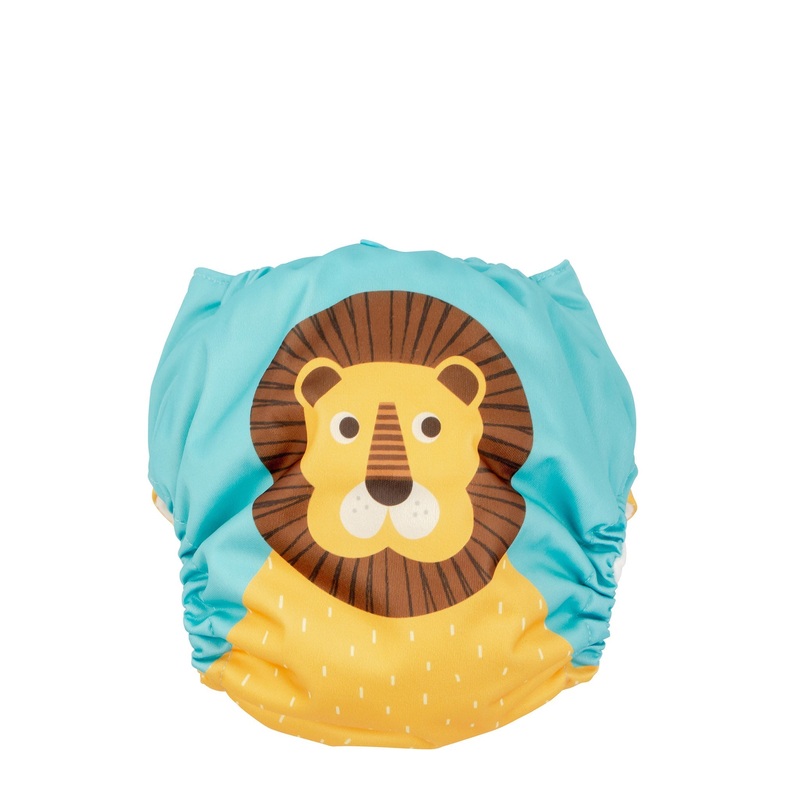 Baby/toddler Reusable Cloth Pocket Diaper (+2 Inserts) – Leo The Lion OS (7-35 lbs)