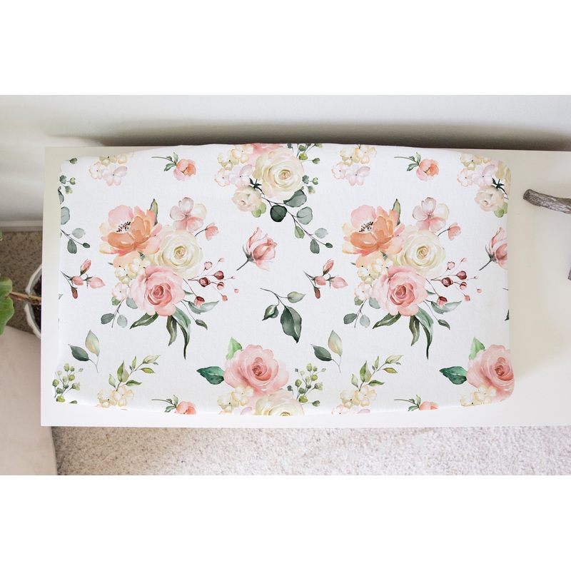 Changing Pad Cover – Peach Floral
