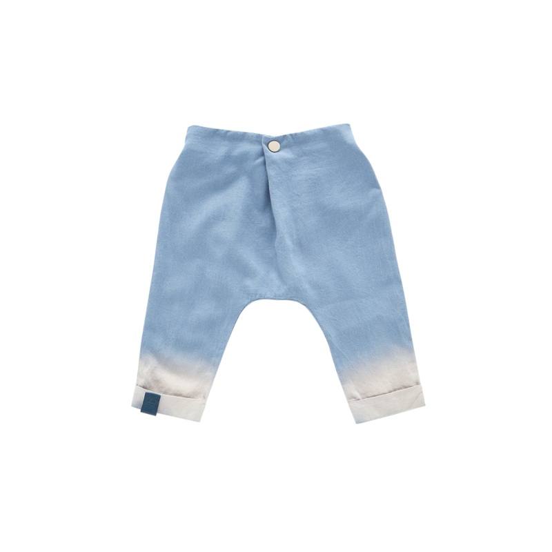 Denim Baby Joggers With Front Pleat | Light Blue 0-3m