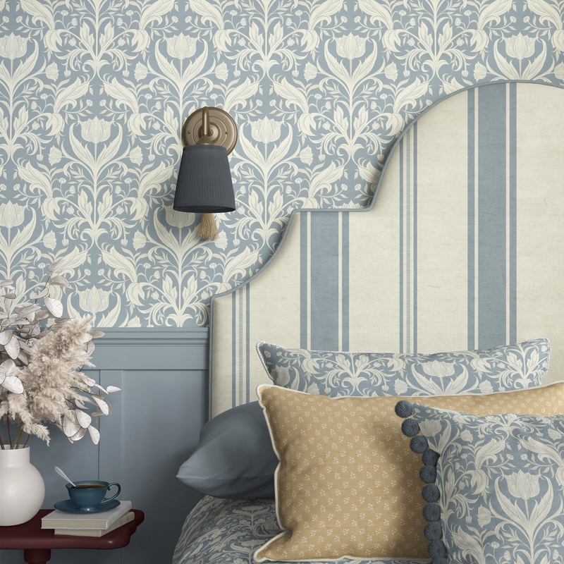 Dorthea Wallpaper By Ali Anni Sample 1 foot by 1 foot Green