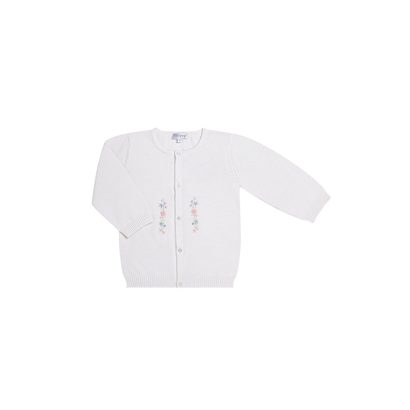 Flowers Knit Cardigan White 3 – 6M