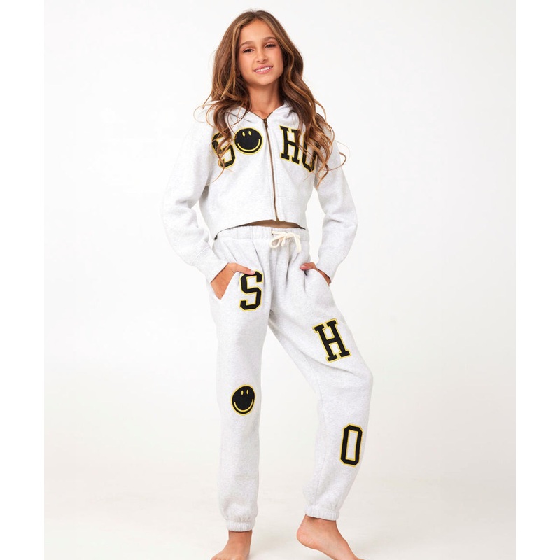 Soho Patch Crop Zip Hoodie And Jogger Set S
