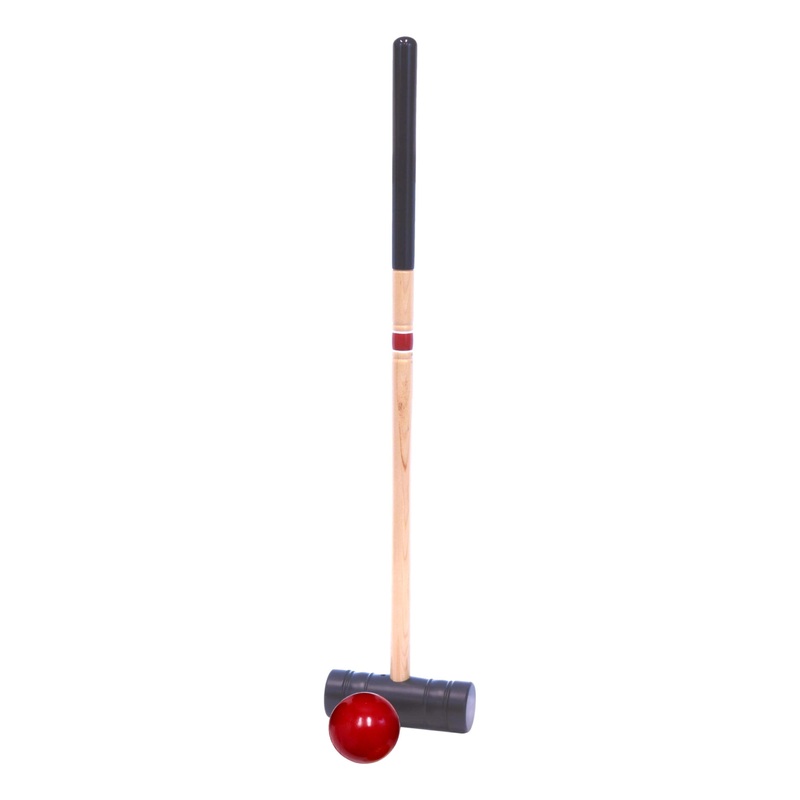 Individual Flag Croquet Mallet – 32″ Handle – Polymer Head Red