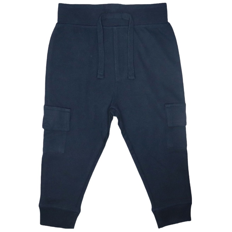 Kids Solid Pocket Joggers – Navy 6M