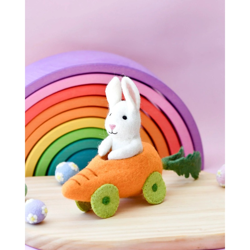 Sale Felt Rabbit with Carrot Car Toy