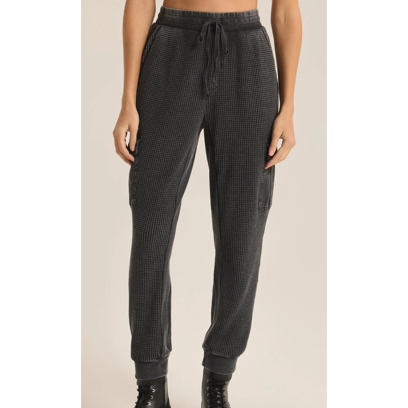 Z Supply Niles Waffle Cargo Pant Black Xs