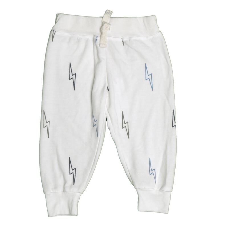 Cozii Kids Bk Pkt Bolt Sweatpants Rib Cuff | Buy Now OFF WHITE 6/12M