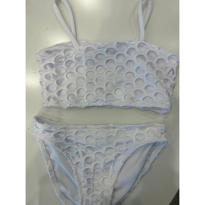 Les Tout Petits White Big Hole Bikini 6