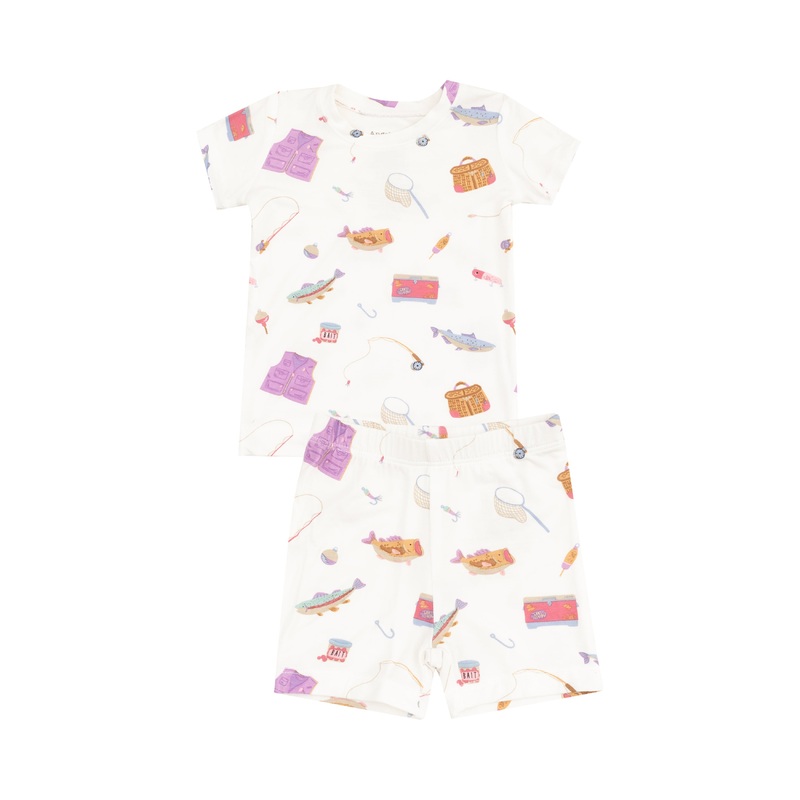 Loungewear Short Set – Fishing Things Pink 6-12M