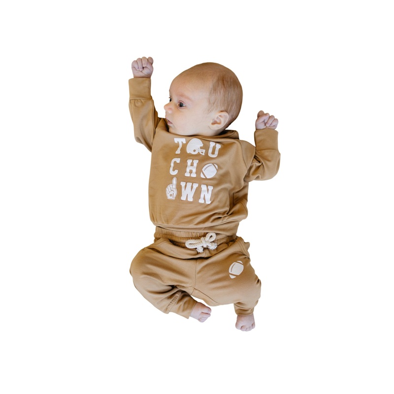 Touchdown Football Bamboo Crewneck & Jogger Set 0-3 months
