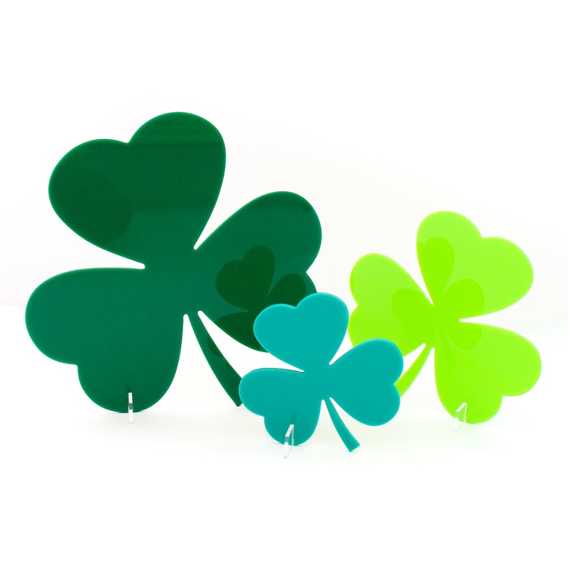 Acrylic 3 Leaf Clover Shamrock Set
