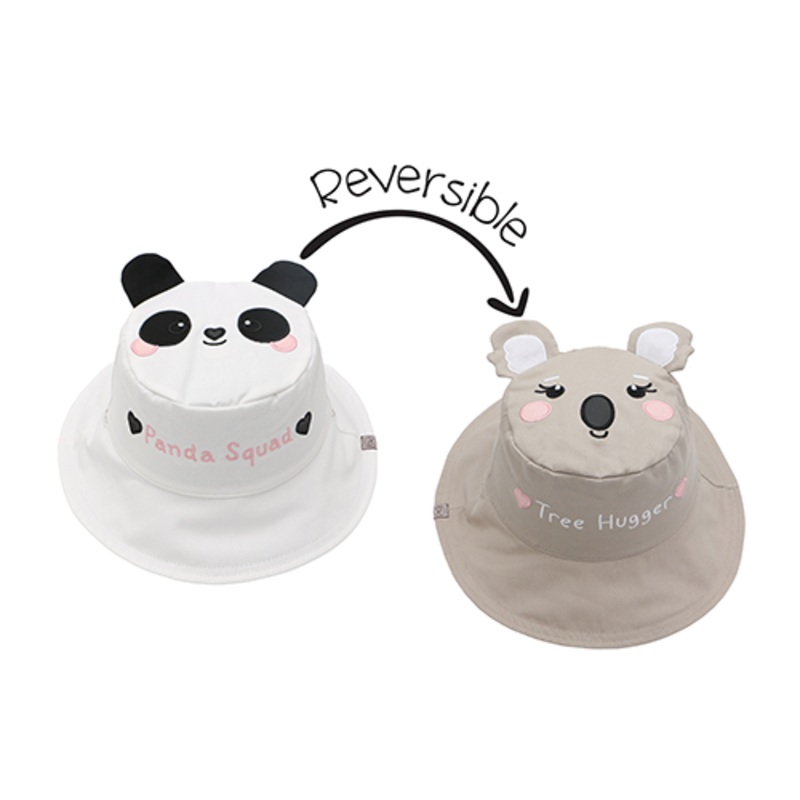 Baby/kids Reversible Sun Hat – Panda | Koala S (6m-2y)