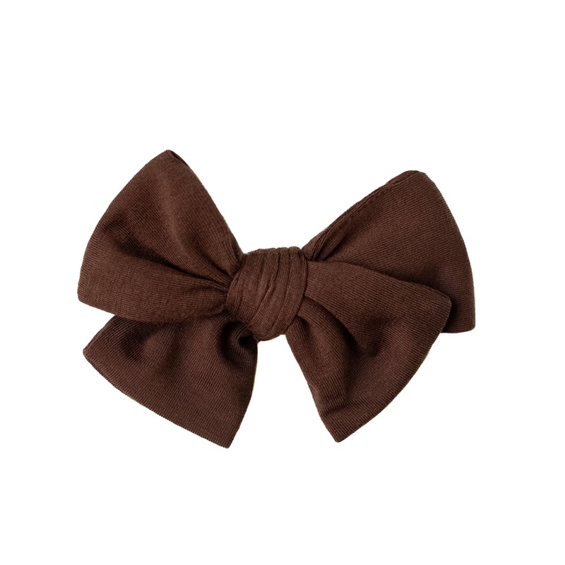 Chocolate | Toddler Bamboo Clip On Bow *new Style*