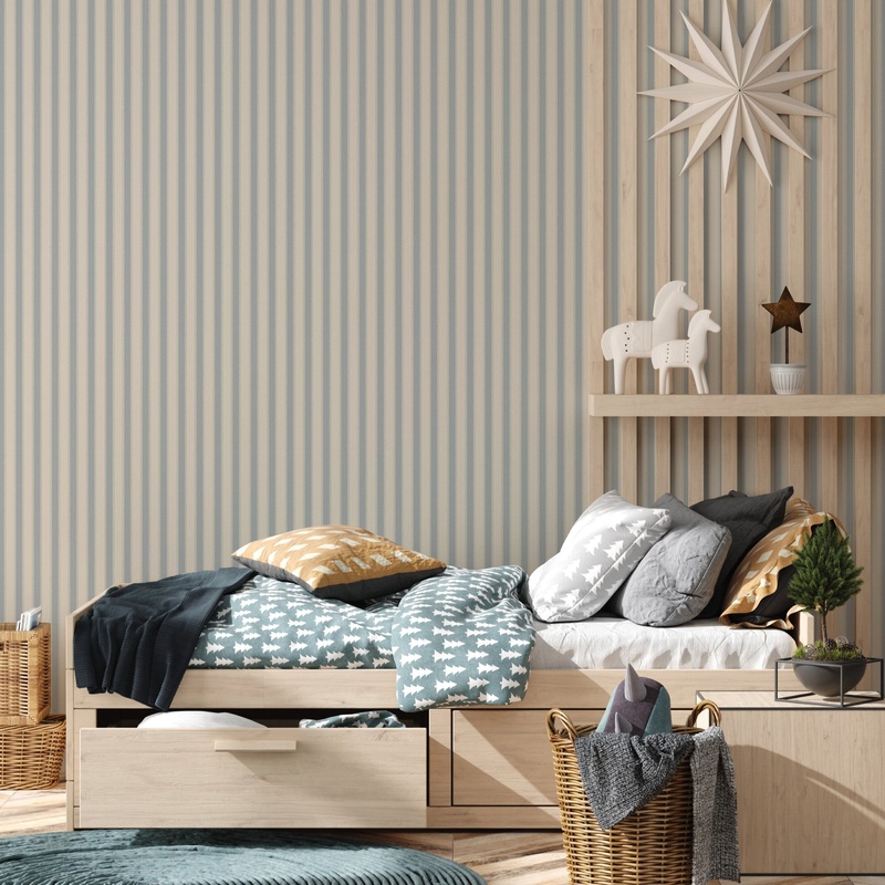 Curt Wallpaper By Hailey Kiefer Designs Sample 1 foot by 1 foot Navy