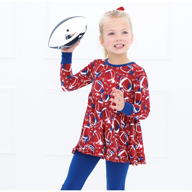 Graffiti Football Peplum Set : Red And Navy 3-6M