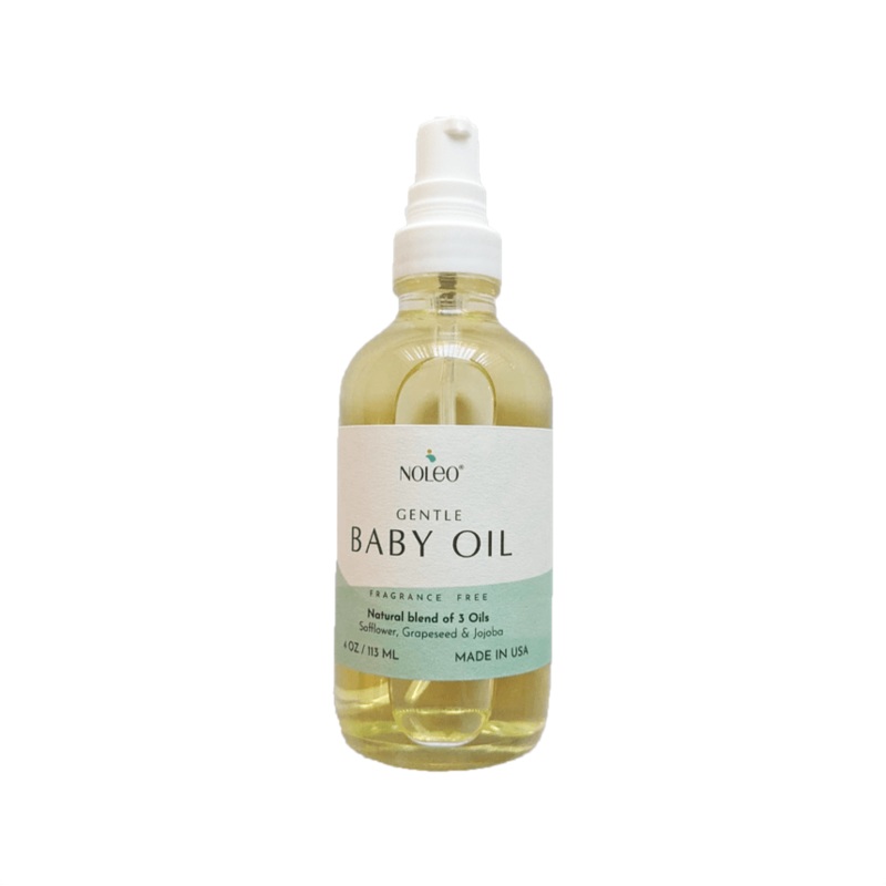 Noleo Gentle Baby Oil  Natural Massage Oil For Babies | Soothes, Relaxes & Nourishes Delicate Skin | 4oz Glass Bottle