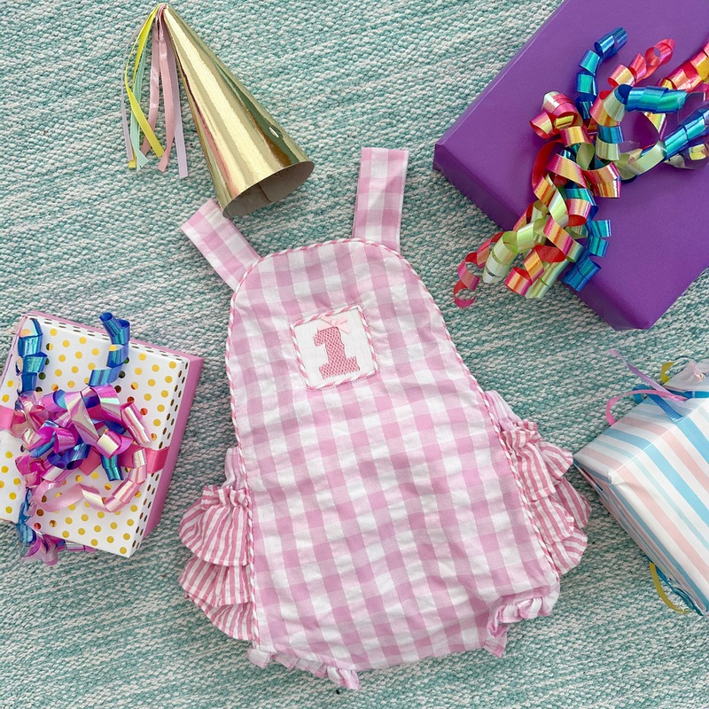 Pastel Pink First Birthday Bubble 12M