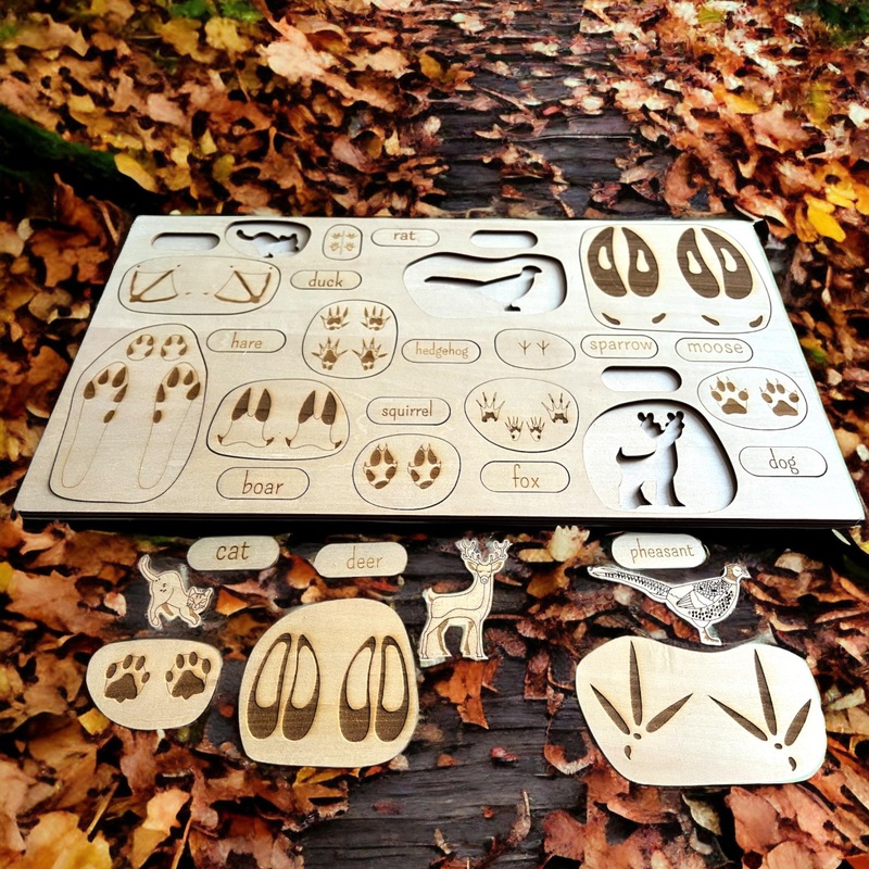 **pre-order (ships In 3-4 Weeks)**educational Multi-layered Wooden Puzzle Footprints