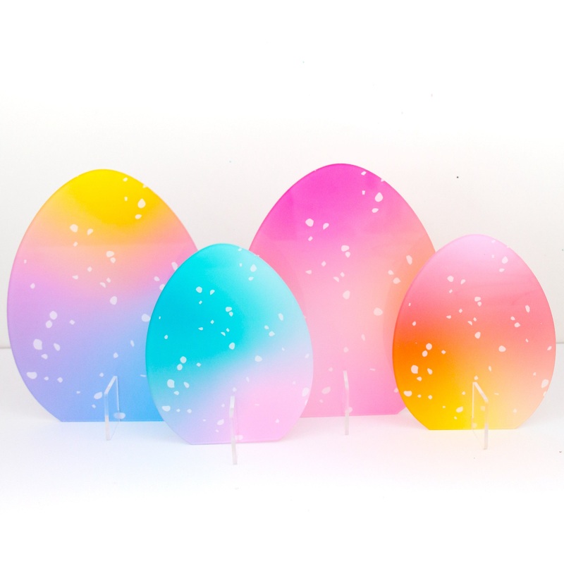 Rainbow Acrylic Gradient Speckled Easter Eggs
