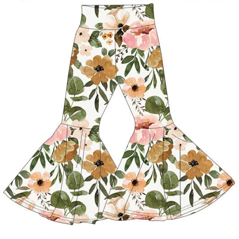 Xianna Floral Kids Bamboo Bell Bottoms 6/9m