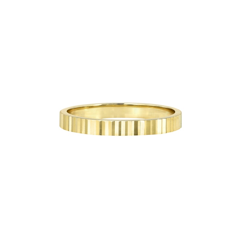 14k Gold Thin Notched Ring 14K Yellow Gold 6