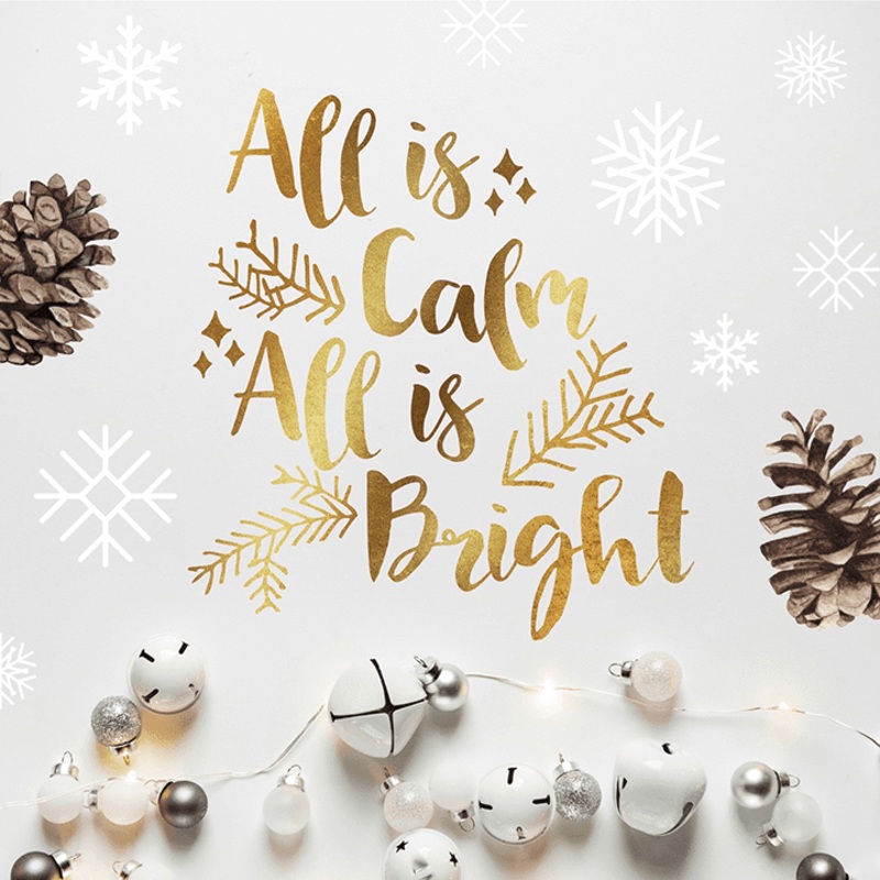 All Is Calm Wall Decal Gold (Metallic)