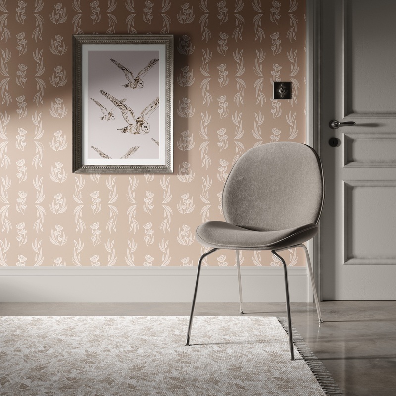 Ambrose Wallpaper By Melissa Johnson Design Sample 1 foot by 1 foot Neutral Small Scale