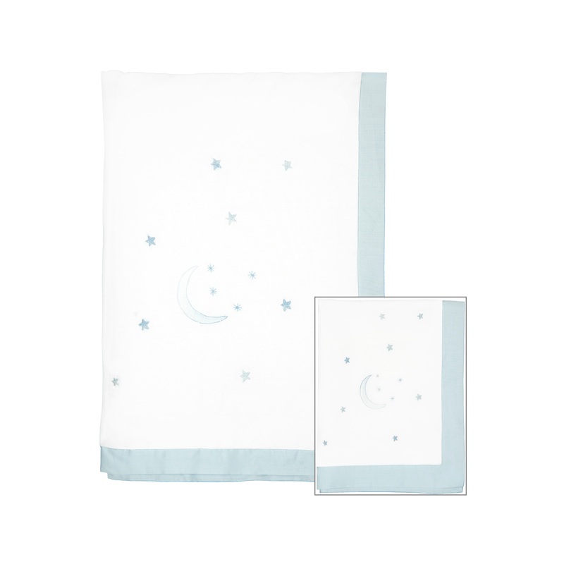 Baby Over The Moon Cotton Stroller Blanket BLUE