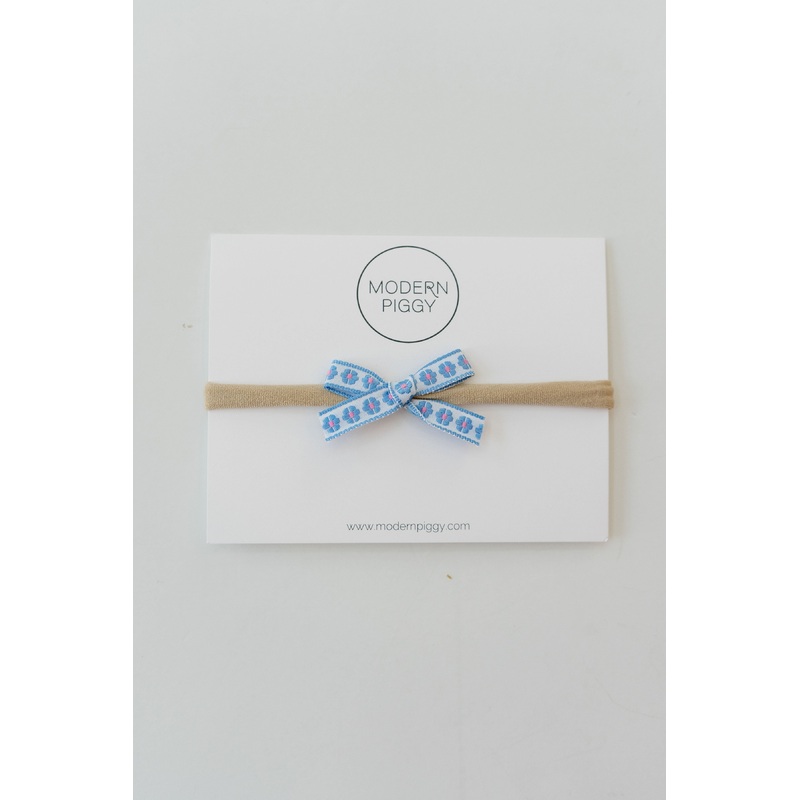 Daisy Chain- Blue  | Ribbon Bow Alligator Clip