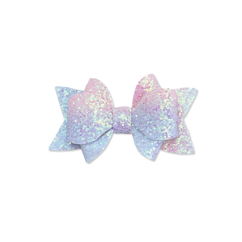 Hair Bow Clip In Unicorn Colors