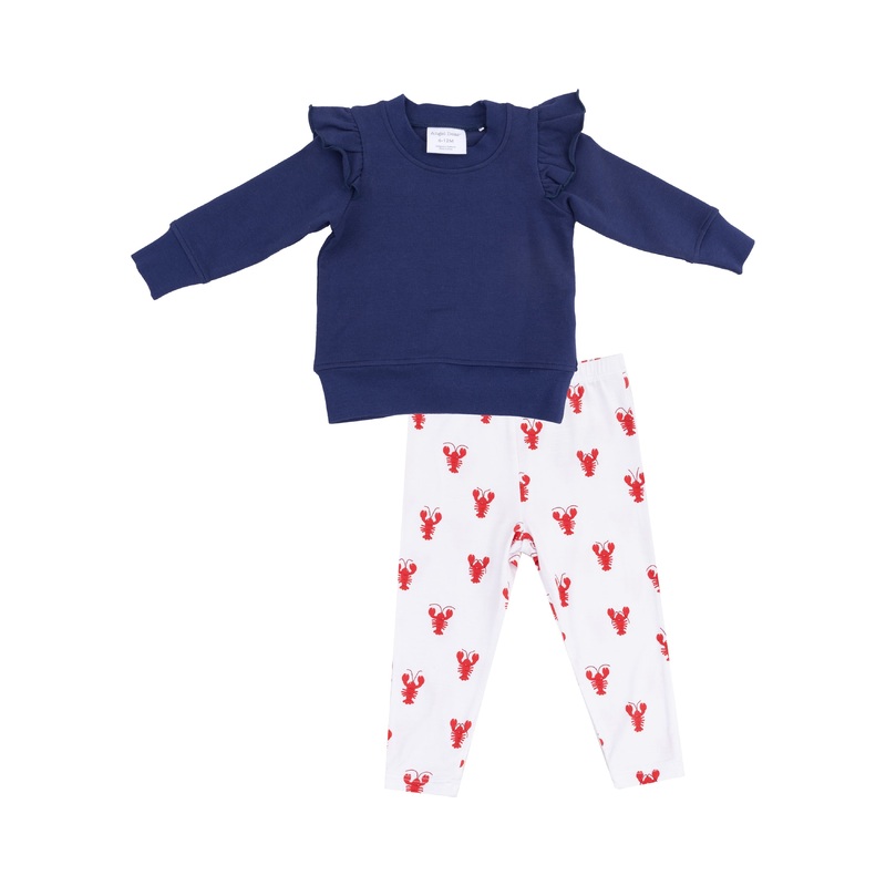 Ruffle Sweatshirt With Leggings – Lobster Bamboo 6-12M