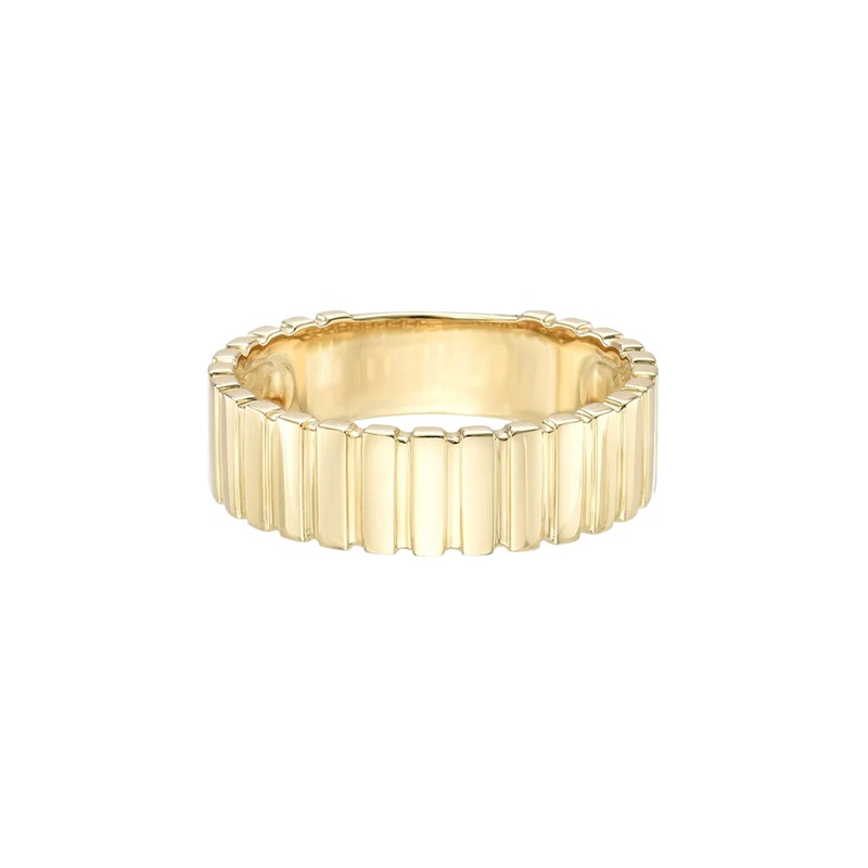 Small Cigar Bar Ring 14K Yellow Gold 6