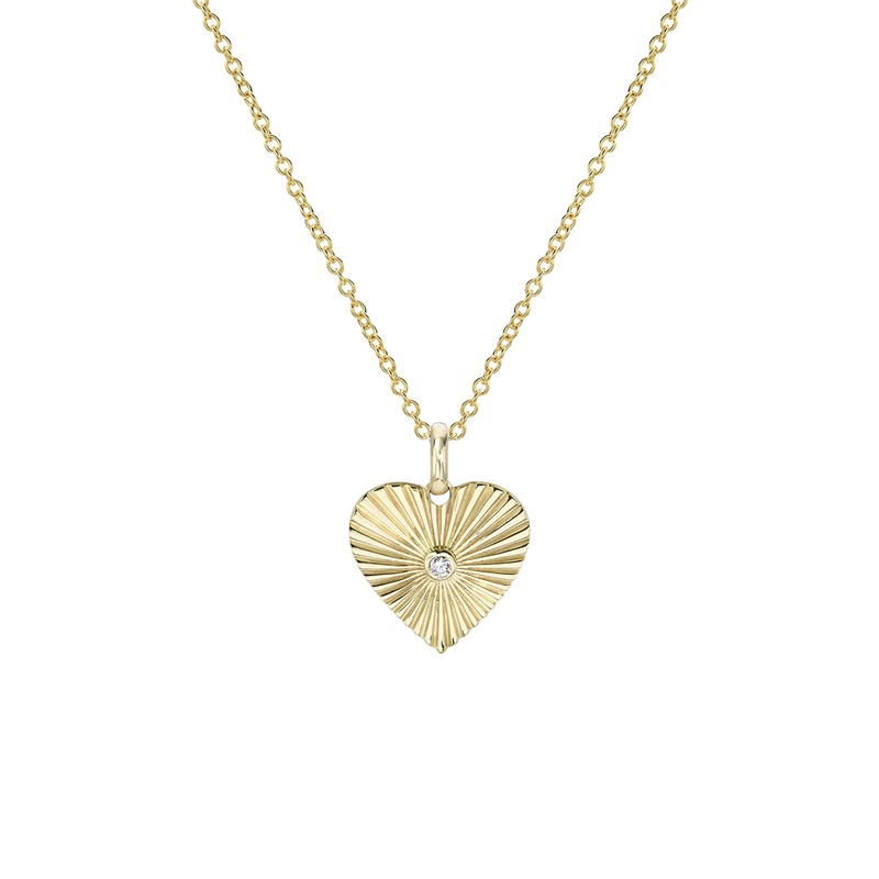 Small One Love Heart Necklace 14K Yellow Gold 16″