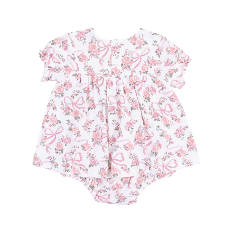 Smocked Ruffle Bubble With Skirt – Ribbons And Flowers 3-6M