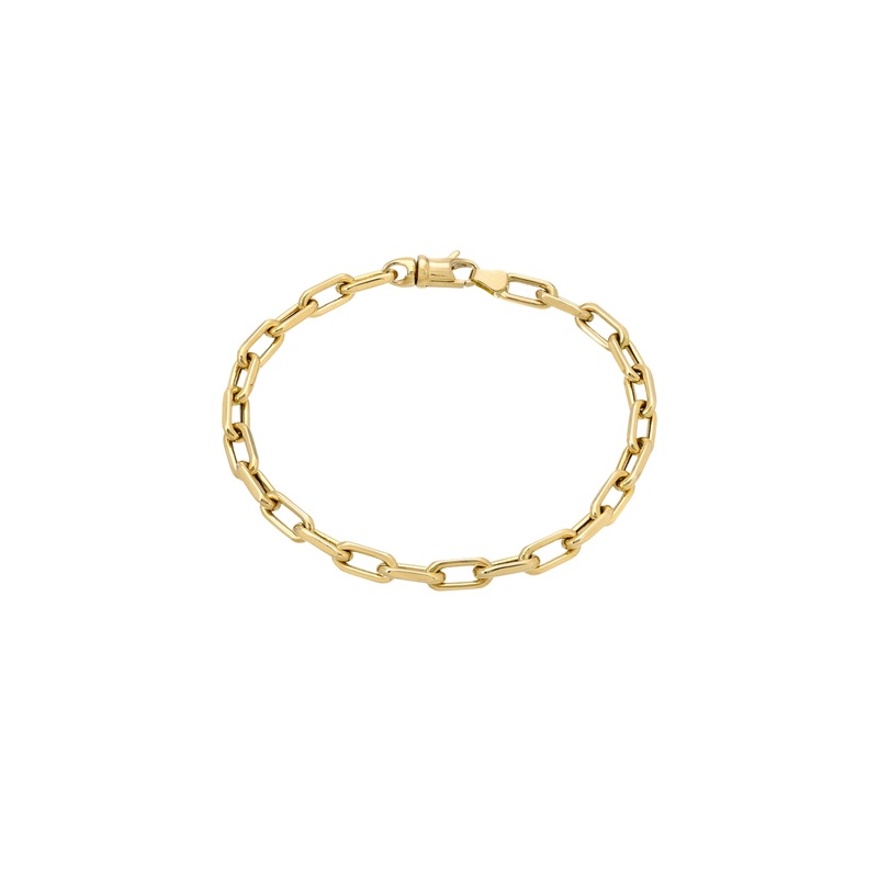 14k Gold Large Open Link Chain Anklet 14K Yellow Gold 9″