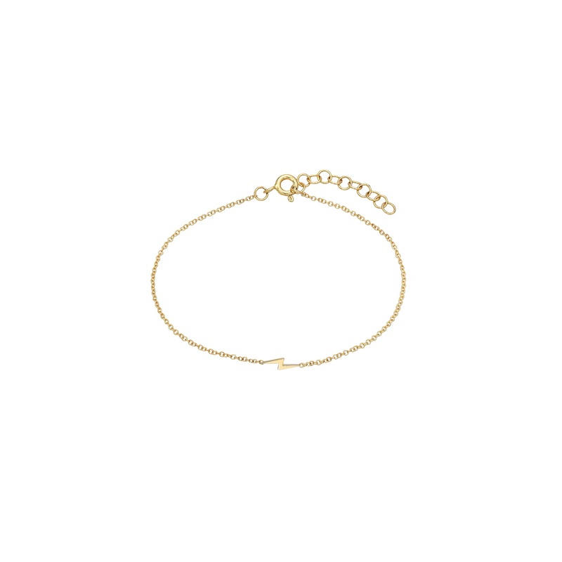 14k Gold Tiny Lightning Bolt Bracelet 14K Yellow Gold 6″ – 6.5″
