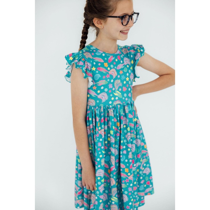 Betta Blooms Flutter Sleeve Twirl Dress 6-12M