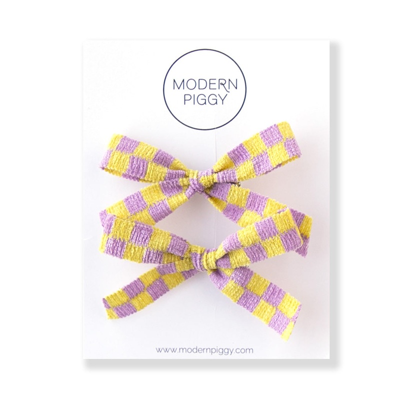 Hopscotch – Yellow | Pigtail Set – Ribbon Bow