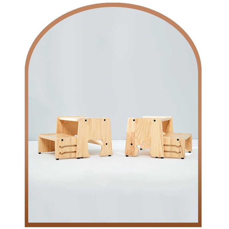 Mesasilla 2 Step Stool – Lightweight & Sturdy with Anti-Slip, Animal-Shaped Cutouts – Solid Wood Construction STAR