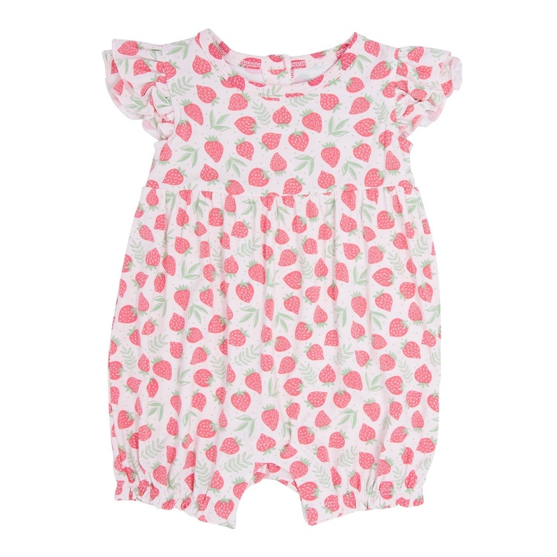 Ruffle Romper Newborn Strawberry Basil Girl
