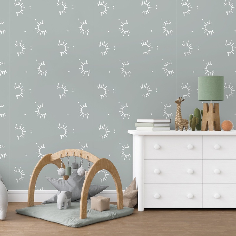 Sol Wallpaper By Hailey Creative Sample 1 foot by 1 foot Blue