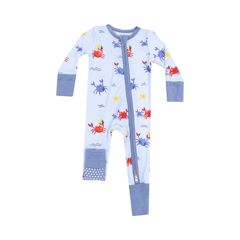 2 Way Zipper Romper – Crayon Crabs 0-3M