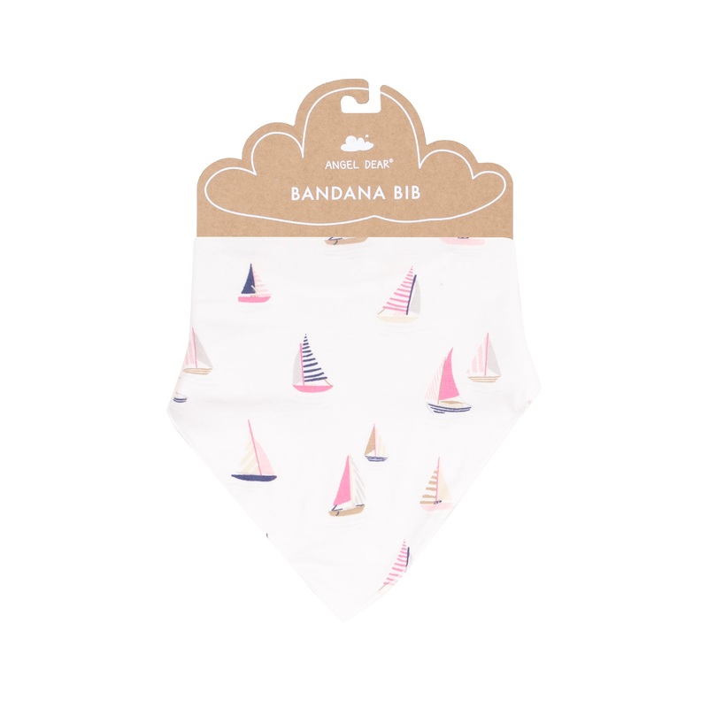 Bandana Bib – Sailboats Pink O/S