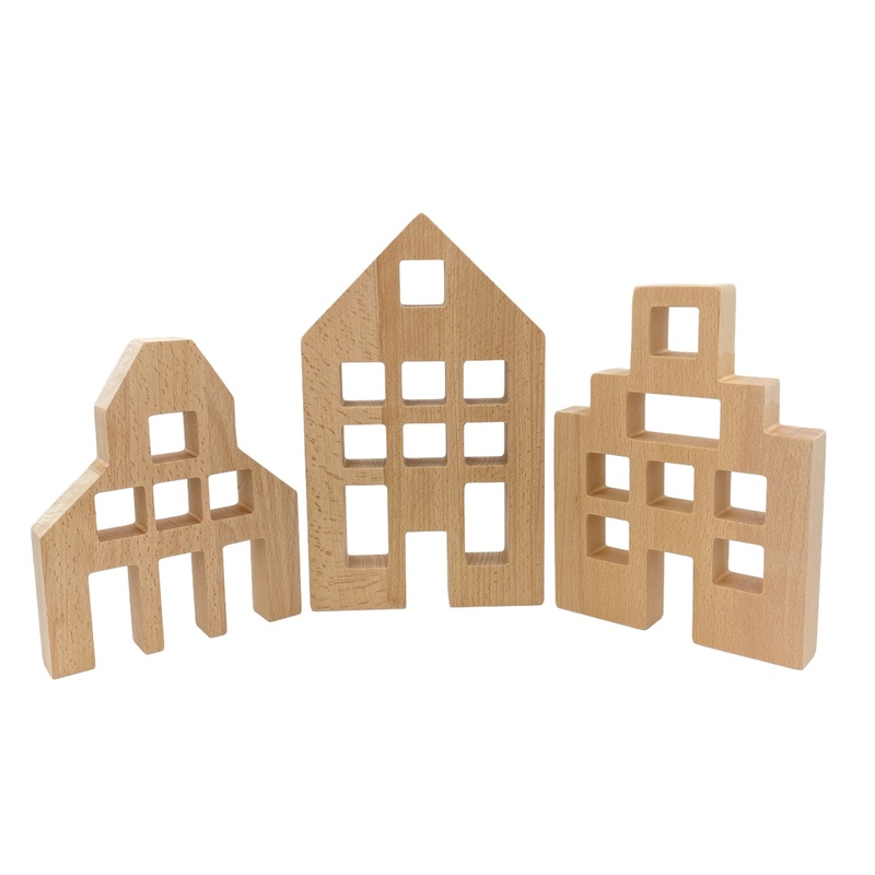 **pre-order (ships In 2-3 Weeks)**3 Pcs Wooden Window Houses Only