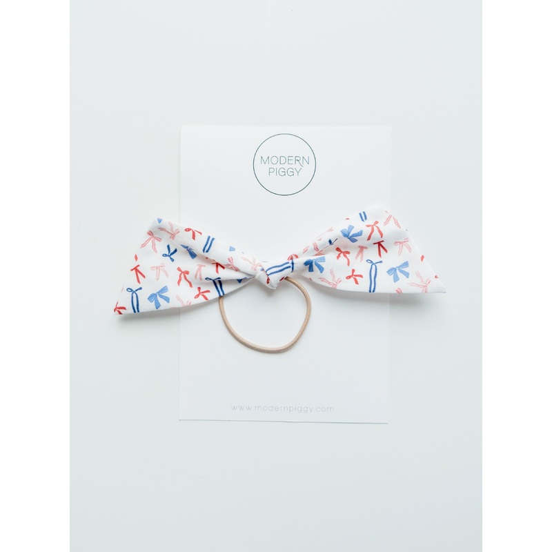Red White And Bow | Modern Knot Beige Elastic
