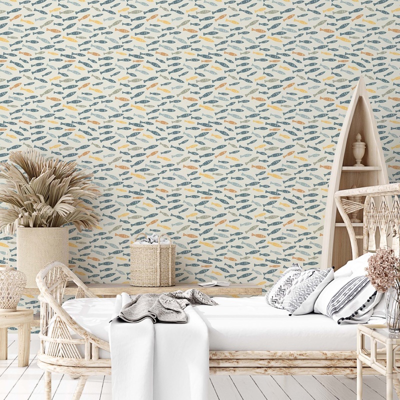 Skipper Wallpaper By Coastl Studio Sample 1 foot by 1 foot Neutral