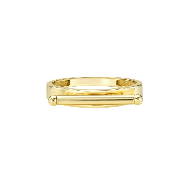 14k Gold Bar Ring 14K Yellow Gold 6