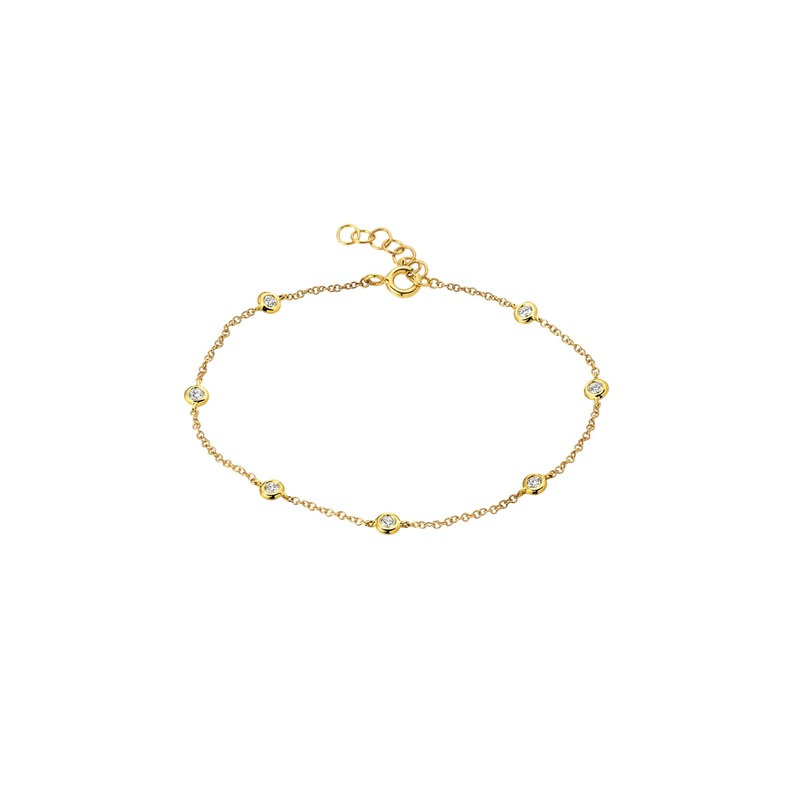 14k Gold Diamond By The Yard Bracelet 14K Yellow Gold