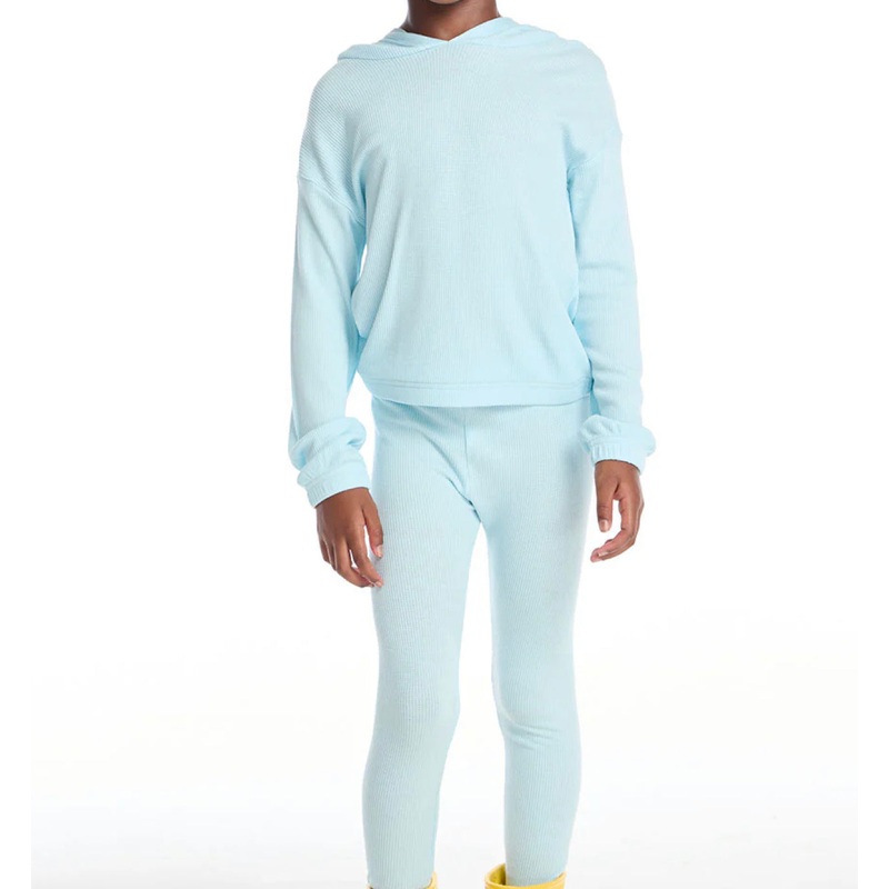Chaser Blue Waffle Hoodie Pullover Set 2